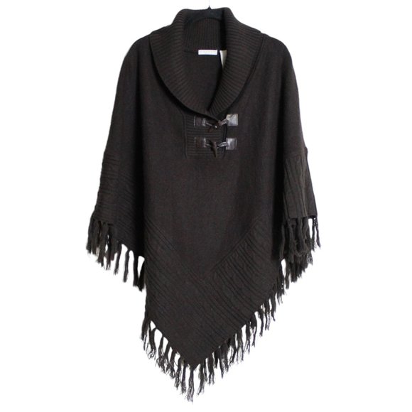 Tweeds Brown Wool Poncho - Picture 1 of 12